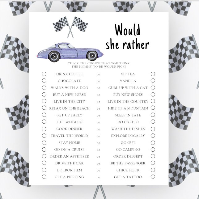 Race car chá de fraldas ela faria o jogo de prefer (Criador carregado)