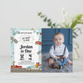 Race Car Convite de aniversário Com Foto