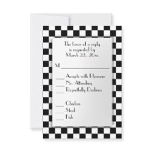 Race Car Theme RSVP com opção de menu