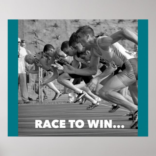Race to Win - Motivational Running Poster (Frente)