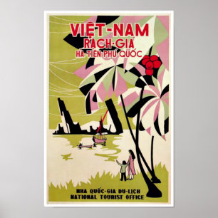 Rach Gia Vietnam Vintage Art Poster de viagens