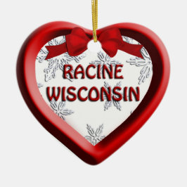 Racine Wisconsin Heart Enfeites de natal