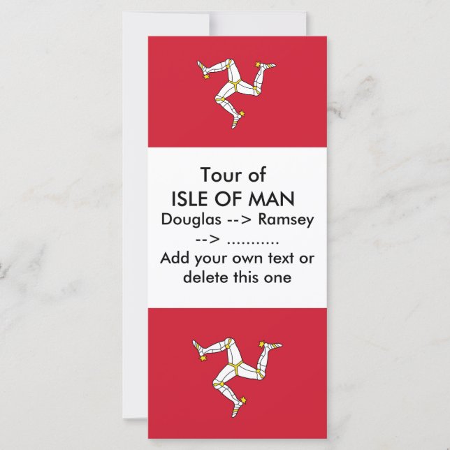 Rack Card com Isle of Man Flag, Reino Unido (Frente)