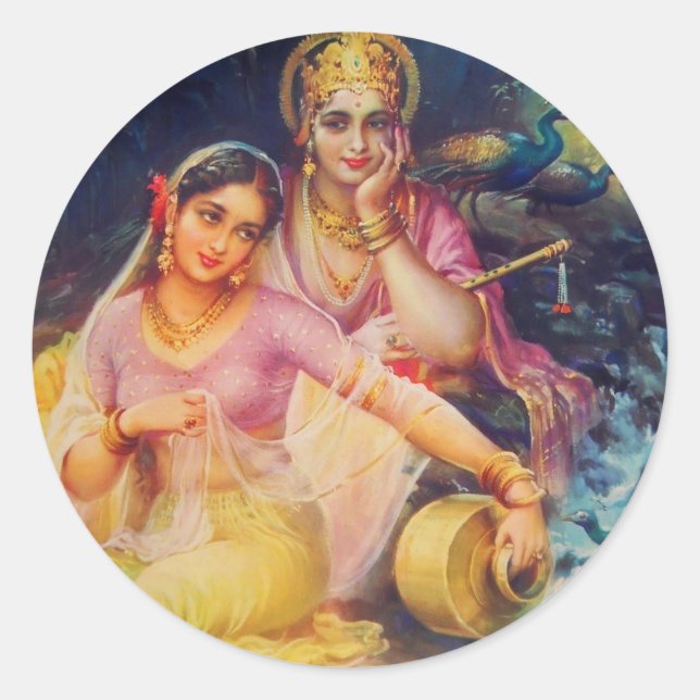 Radha e adesivo Krishna (Frente)