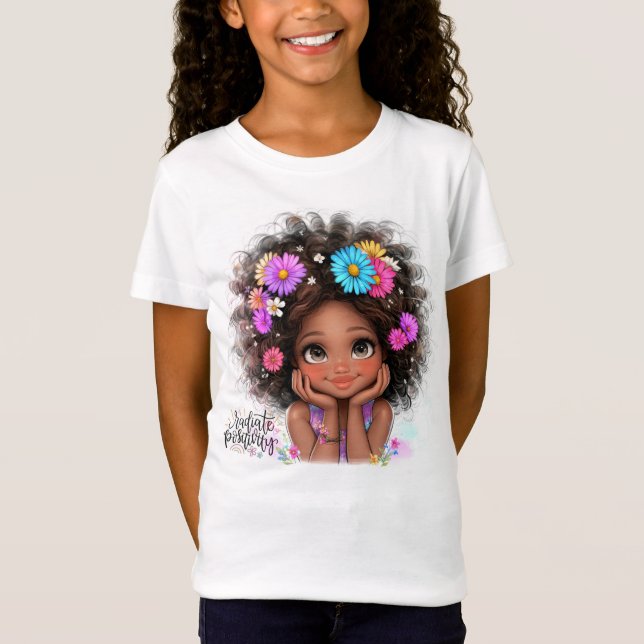 Radiação Positividade Quirky Girl T-Shirt (Frente)