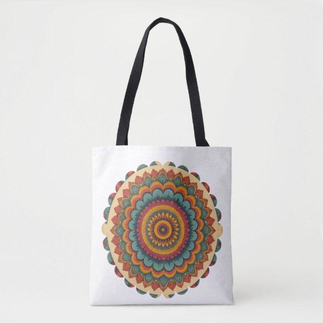 Radiant Mandala Boho Tote Bag (Frente)