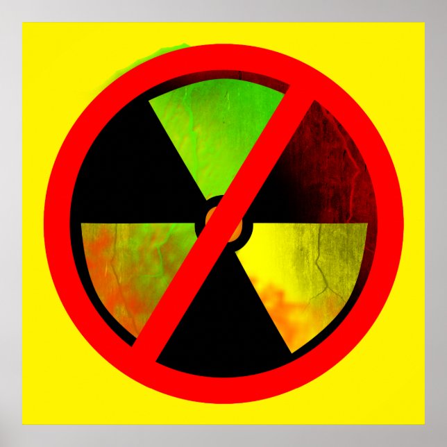Radioativo Sem Nuques Poster Antinuclear (Frente)