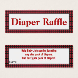 Raffle Fralda Vermelho Moderno, Preto e Branco