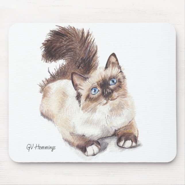 Ragdoll cat por artista GV Hemmings Mouse pad (Frente)