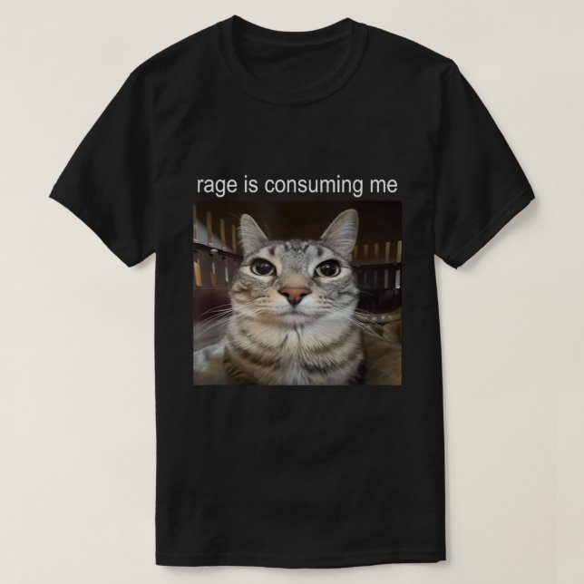Rage Está Me Consumindo Camisa De Meme Gato (Frente do Design)