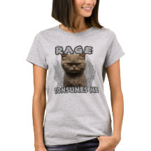 Rage Me Consome Camisa De Gato, Gato Engraçado