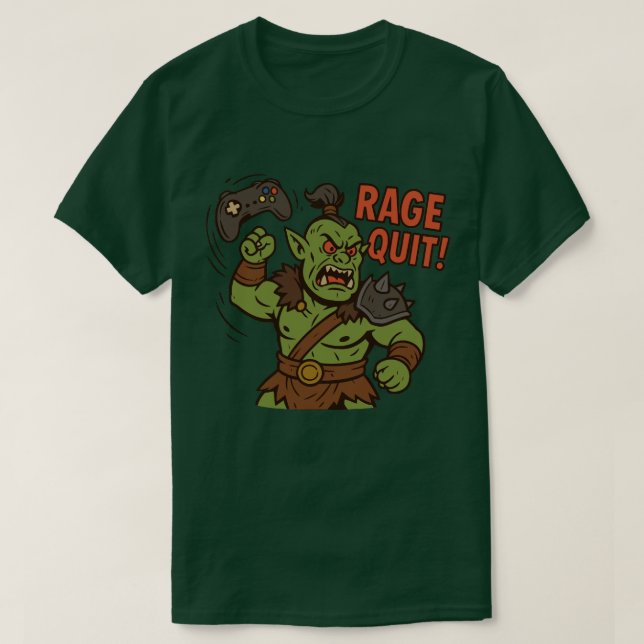 Rage Sair Engraçado D&D Orc T-Shirt (Frente do Design)