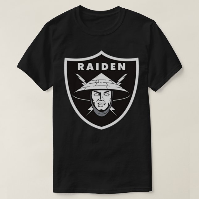 Raiden em Raiders Logotipo Essencial T-Shirt (Frente do Design)