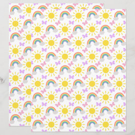 Rainbotes e borboletas Papel de scrapbook