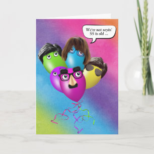 Rainbow 55º Balões de Aniversário do Cartão de