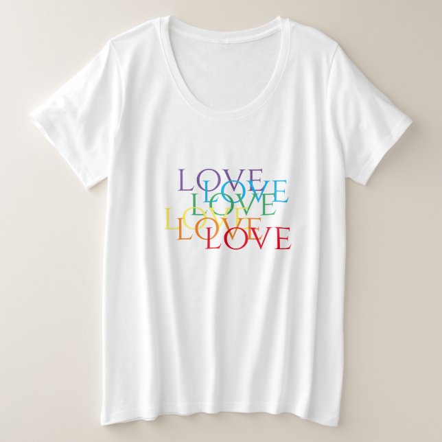 RAINBOW AMA Camisa T de tamanho mais feminino (Frente do Design)