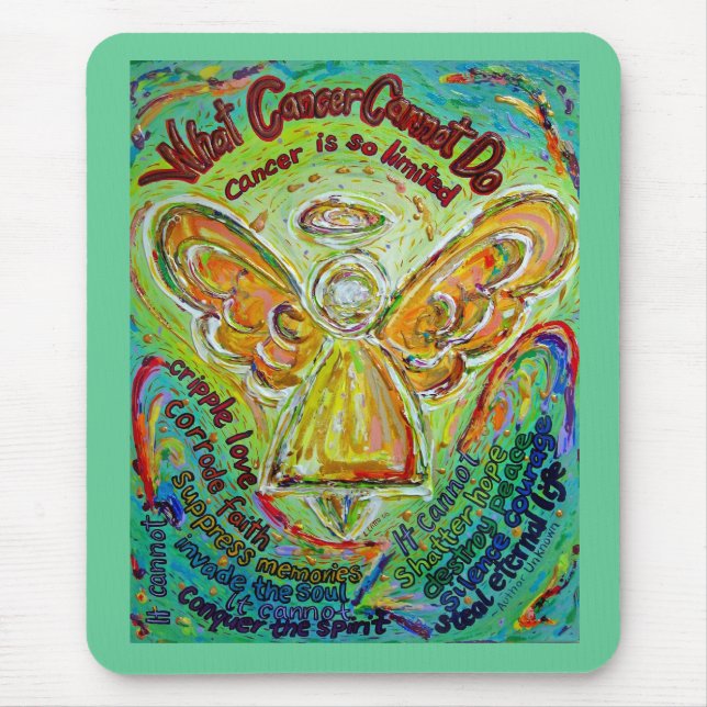 Rainbow Angel Que Cancer Não Pode Fazer Mousepad (Frente)