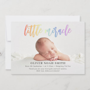 Rainbow Baby Birth Anúncio Pequeno Milagre