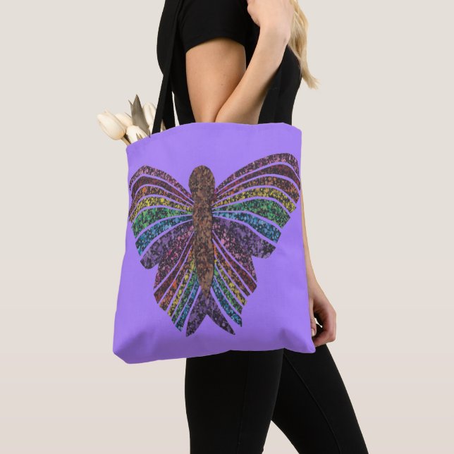 Rainbow Butterfly (light purple) - Tote (Close Up)