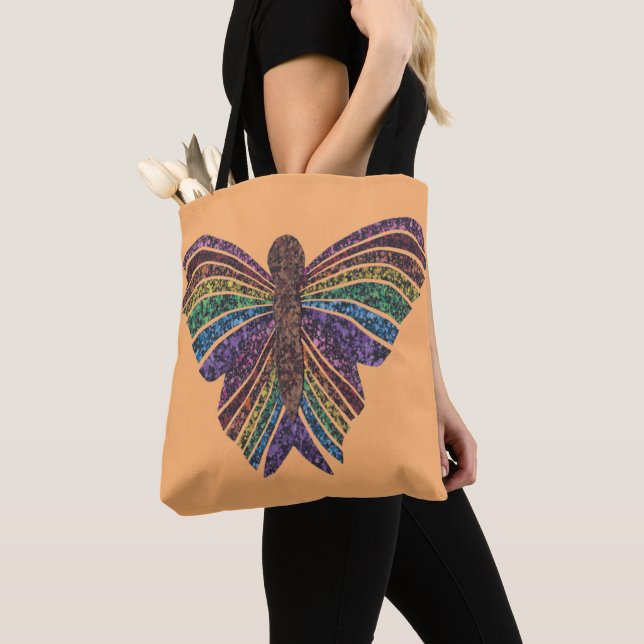 Rainbow Butterfly (orange) - Tote (Close Up)
