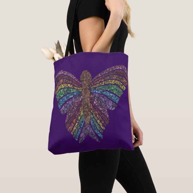 Rainbow Butterfly (violet) - Tote (Close Up)