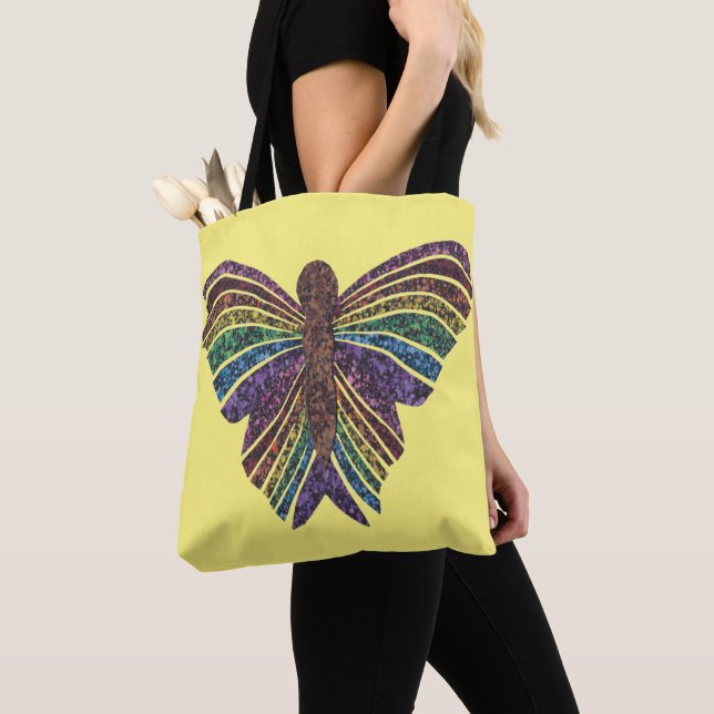 Rainbow Butterfly (yellow) - Tote (Close Up)