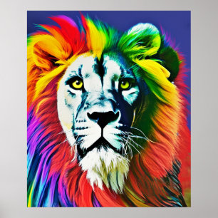 Rainbow Cat, Poster de Arte Digital do Rainbow Lio