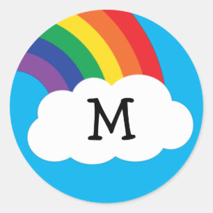 Rainbow Cute Kids Name Envelope Selo Adesivos