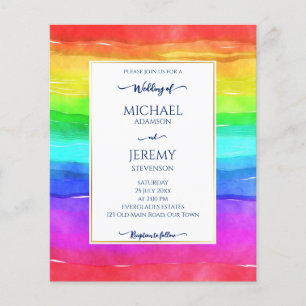 Rainbow elegante qr code convite para casamento