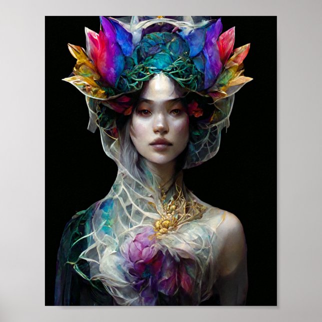 Rainbow Fae Fantasy Art Poster (Frente)