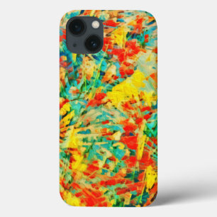 Rainbow Fireworks Celebration Art Abstrato