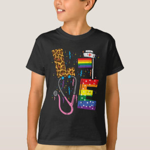 Rainbow Flag Love Nurn Scrub Top Lgbt Pride Mo