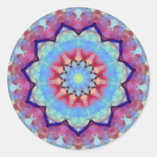 Rainbow Fllower Mandala Pequenos Adesivos Redondos
