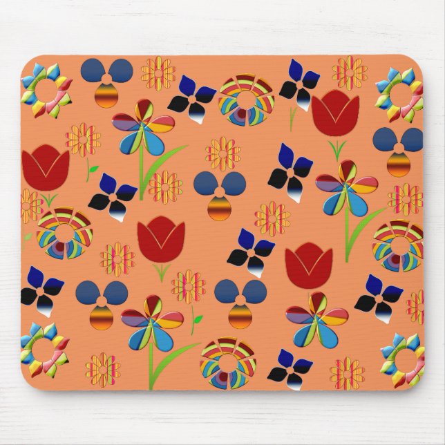 Rainbow Flowers Mousepad (Frente)