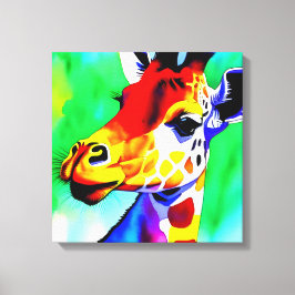 Rainbow Giraffe - Canvas estendida