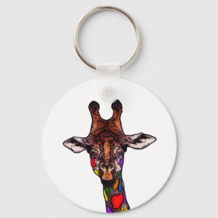 Rainbow Giraffe Chaveiro