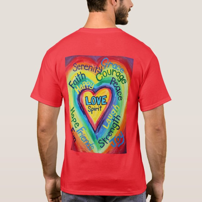 Rainbow Heart Words T-shirt (Verso)
