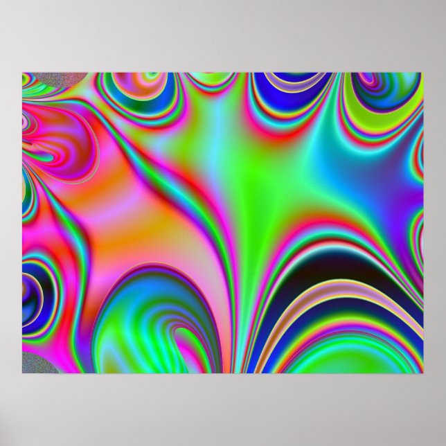 Rainbow Hippie Fractal Poster (Frente)