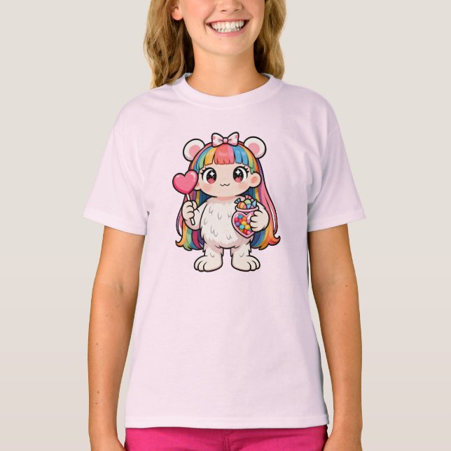 Rainbow Kawaii Bear T-Shirt (Frente)