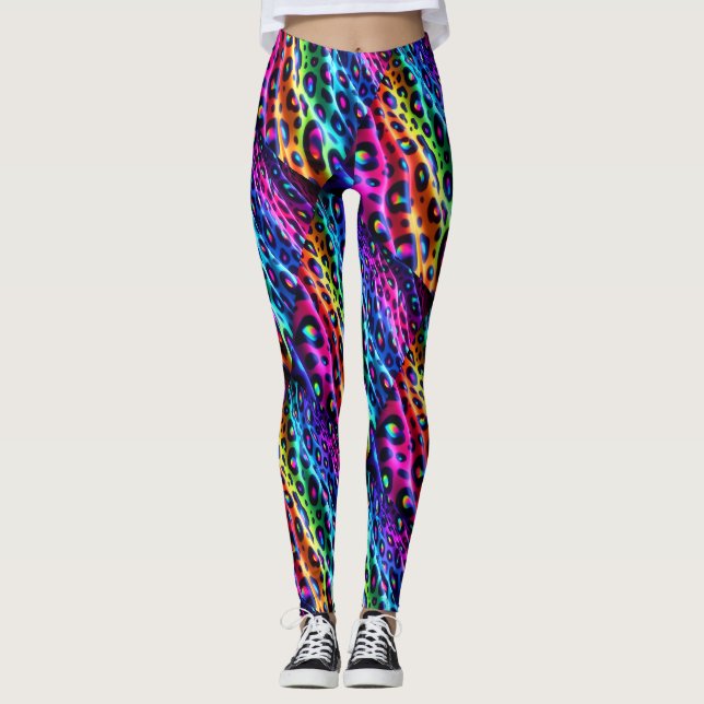 Rainbow Leopard Print Leggings | Psychedelic (Frente)