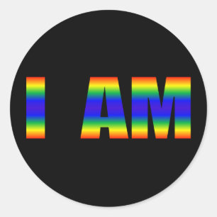 Rainbow LGBTQ Pride I É um Adesivo redondo cláss