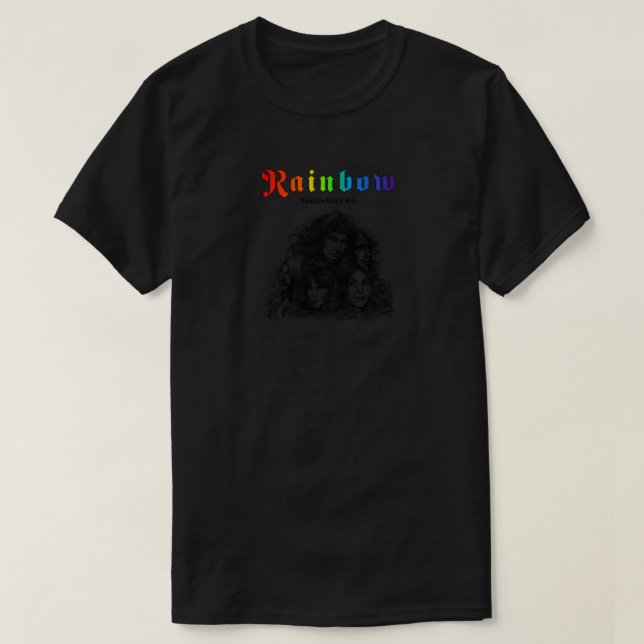 Rainbow Long Live Rock & Roll Classic T-Shirt (Frente do Design)