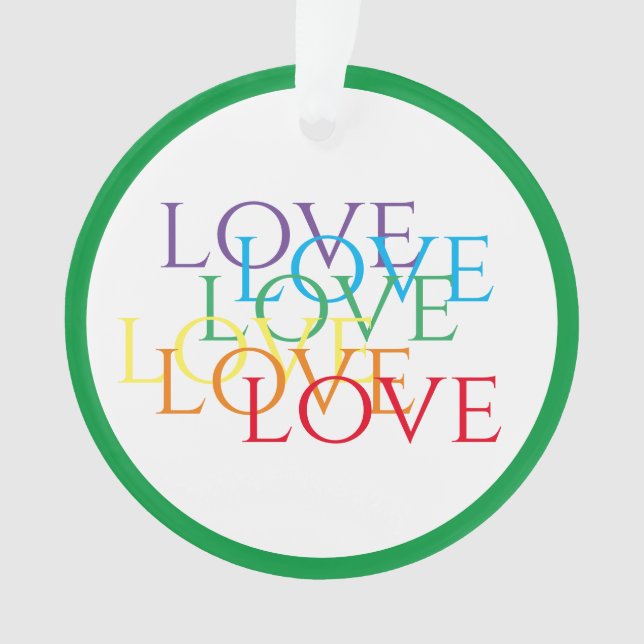 RAINBOW LOVE Acrilato Ornamento do Círculo Acrílic (Frente)