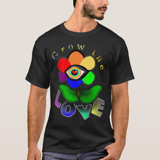 Rainbow Love Flower T-Shirt (Frente)