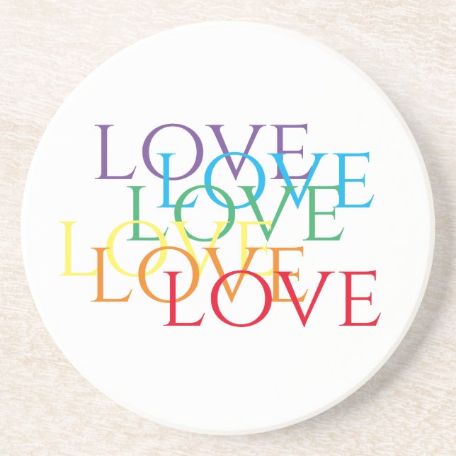RAINBOW LOVE Porta copos Sandstone (Frente)