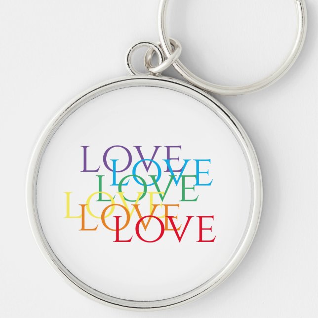 RAINBOW LOVE Premium Round Chaveiro (Frente)