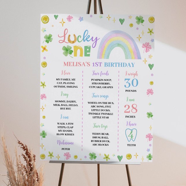 Rainbow Lucky One Birday Milestone Poster (Criador carregado)