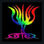 Rainbow Menorah Poster<br><div class="desc">Menorah do arco-íris brilhante.</div>