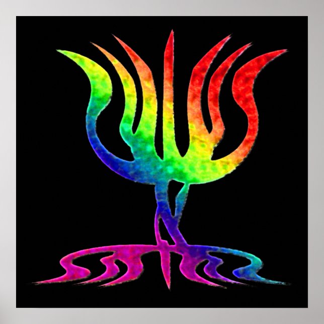 Rainbow Menorah Poster (Frente)