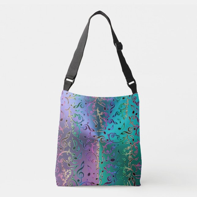 Rainbow Music Notes Design Tote Bag (Frente)